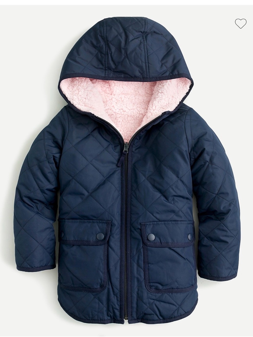 J.Crew girl’s reversible quilted sherpa jacket with PrimaLoft. Sz: 10